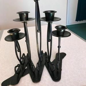 Folding (articulating) Black Candle Holder 5 Candl